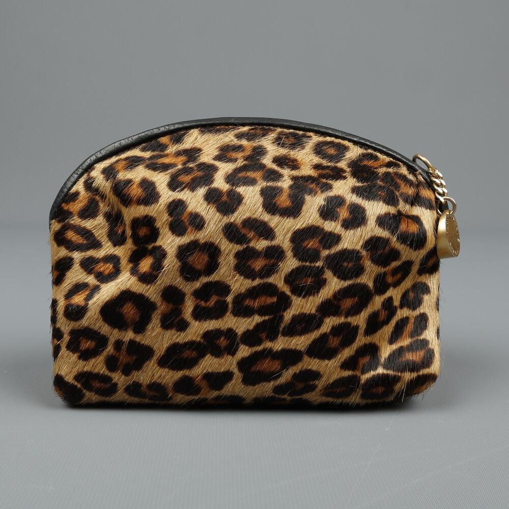 Park Avenue New York Leopard Print Cosmetic Pouch Travel Calf Hair Vintage